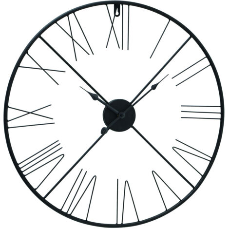 Vintage Wand Hänge Uhr Eisen Gestell römische Ziffern Wohn Schlaf Zimmer Deko Zeit Anzeige analog rund