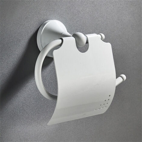 Vintage-Wand-Toilettenpapierhalter, antiker Messing-Toilettenpapierhalter mit weißem Deckel