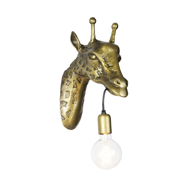 Vintage wall lamp brass - Giraffe - Gold/Messing