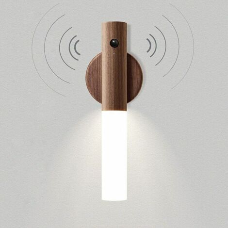 Vintage-Wandleuchte aus Holz mit Batteriebetrieb und LED-Nachtlicht für Kinder und Babys
