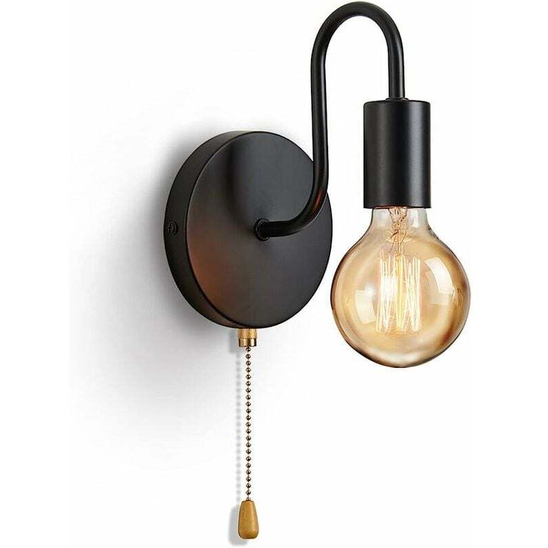Vintage Wandleuchte E27 Standard-Sockel Industrielle Innenwandleuchten Retro-Metalllampe mit Schalter für Wohnzimmer Schlafzimmer Industrielle