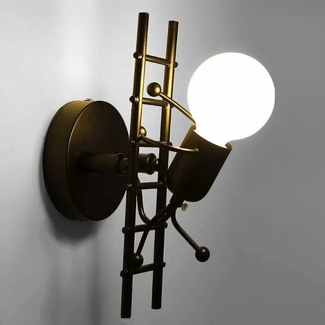 Vintage Wandleuchte, Industrie Retro Schlafzimmer Nachttischlampe Wandleuchte Modernes Dekor Metall Wandlaterne Dekoration Wandleuchte E27 Sockel (Leuchtmittel nicht enthalten)