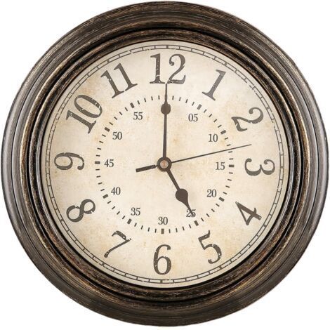 Vintage-Wanduhr, präzise Zeitanzeige, geräuschlos, batteriebetrieben, gut lesbar, 30 cm Durchmesser, ideal für Küche, Büro oder Café.