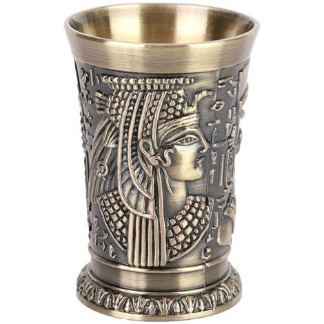 Vintage-Weinkelch im ägyptischen Stil, handgefertigter Metallbecher, dekoratives Geschenk, Wohnaccessoire