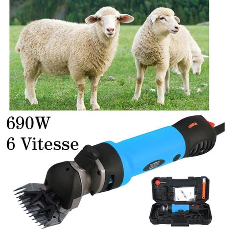 VINTEKY® Ensemble de Tondeuse à Mouton Cisaillement électrique Chèvres Alpaga Animal Animaux 6 Vitesse réglable 690W 220V