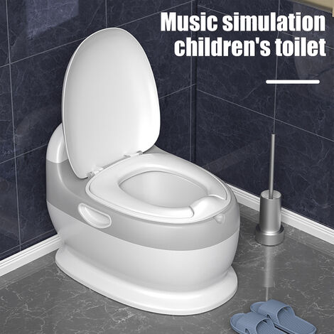 VINTEKY® Pot d'Apprentissage avec son Pippe Pot Bébé, Toilette éducatif Portable, WC pour Enfants - Gris