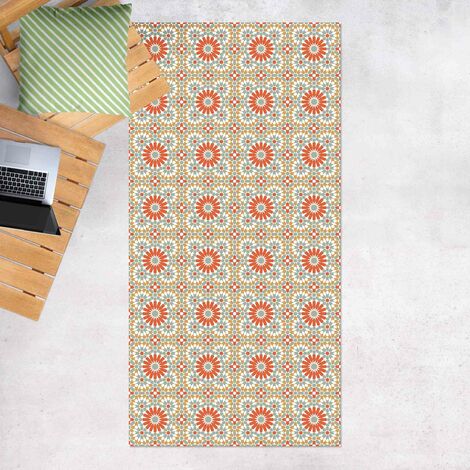 Vinyl-Teppich - Orientalisches Muster mit bunten Kacheln - Hochformat 2:1