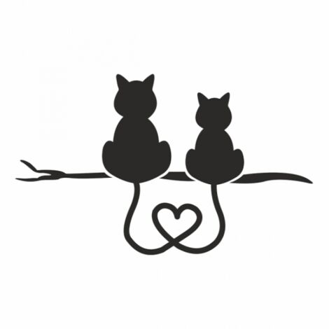 Vinyl-Wandaufkleber „Verliebte Katzen“