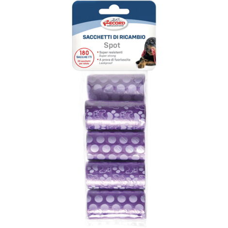 Viola - Ricariche sacchetti igienici per cani modello Spot 9 rotoli da 20 sacchetti