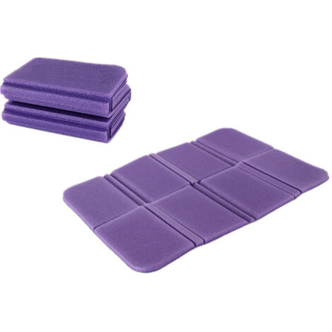 Violet 385&275&8 mm Coussin de siège extérieur pliable en 8 parties, imperméable, tapis de randonnée, coussin pour gazon extérieur