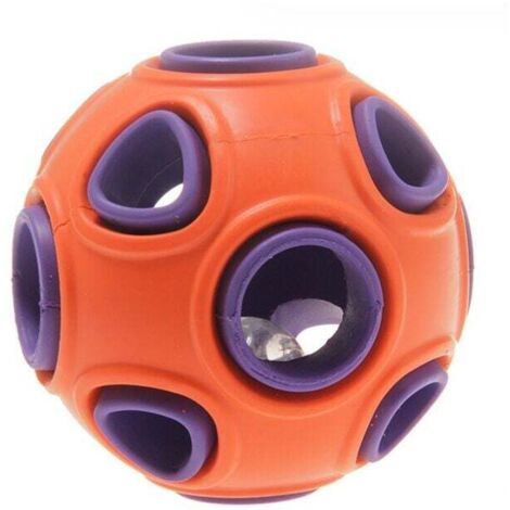 (violet  Ball with LED) 8cm Rolin Roly Balle de Chien LED Balle Jouet pour Chien Balle Lumineuse Rebondissante Interactive avec Clignotant élastique Dog Ball LED Jouet pour Chien à Paillettes