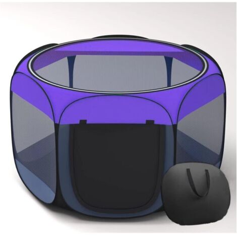 (Violet, M) Parc Portable Pliable pour Animaux de Compagnie, Cage pour Chat, pour intérieur et extérieur, Tente pour Animaux de Compagnie et Chiot