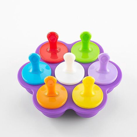 (violet) Moules  Glace En Silicone Avec Btonnets En Plastique, Sans Bpa, Multifonctions Pour Les Enfants