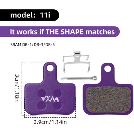 Violet polymétallique 11i Plaquettes de frein à disque pour vélo, plaquettes de frein hydrauliques, accessoires de frein à disque universels multi-métaux BB5 M355
