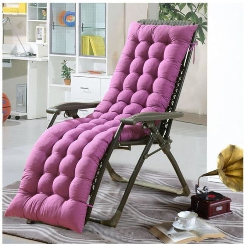 (Violet)Coussin Bain de Soleil Jardin Pliable Anti-Dérapant Modèle - Epais Confort - 48x170cm - Violet