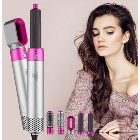 (Violet)Sèche-cheveux Peigne Air Chaud Styler Peigne 5 En 1 Multifonctionnel - Femme - Violet - Noir