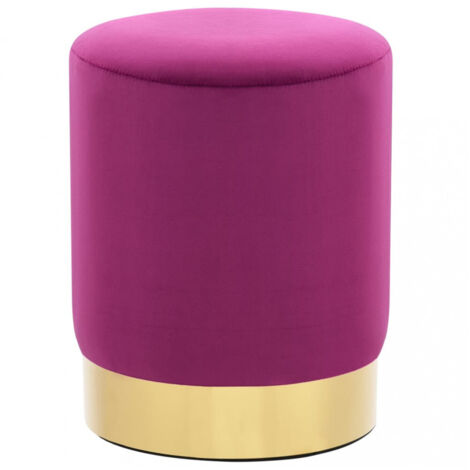 Violetter und goldener Samt-Hocker