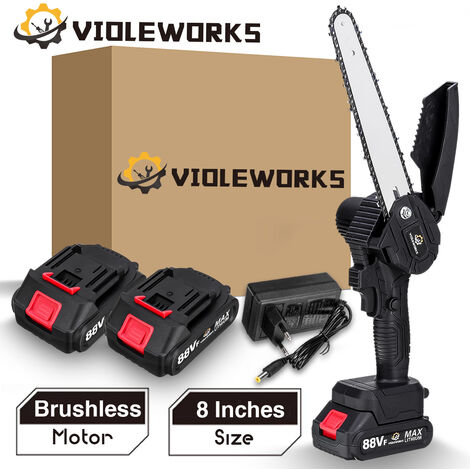 AUGIENB VIOLEWORKS 8 ''18V 10000RPM podadora inalámbrica sin escobillas batería motosierra batería motosierra eléctrica sierra de troncos motosierra 2 baterías