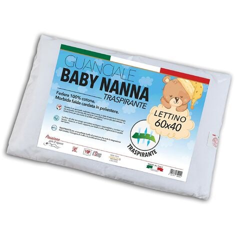 Cuscino 40x60 Lettino Antisoffoco Neonato Morbidone Baby Made in Italy
