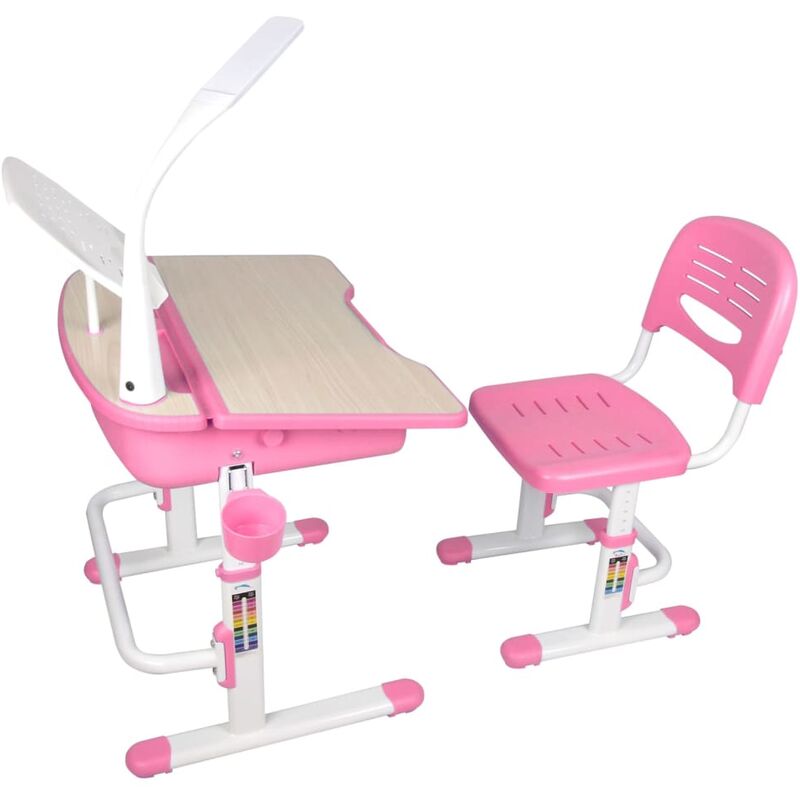 Adjustable Kids Desk Comfortline 301 with Chair Pink and White Vipack Multicolour
