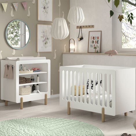 Vipack Smile lettino 60x120 e fasciatoio Bianco