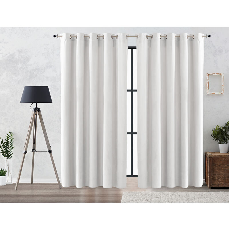 

Cortina Efecto Terciopelo Oscurante Lisa Anillas 140x260 cm Gris Perla - Vipalia