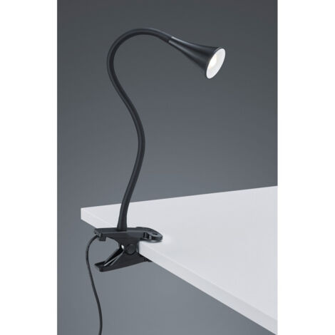 VIPER LAMPADA DA STUDIO LED 3W 400lm, 3000K FLESSIBILE CON PINZA NERA H. 35CM