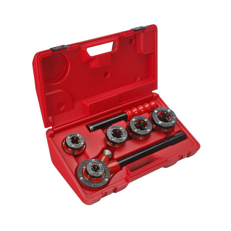 

Virax - Caja de trinquete con brazo de 2 partes - BSPT Derecho: 1/2 - 3/4 - 1 - 1.1/4 en caja de plástico