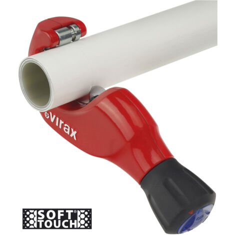 Virax – Coupe-tube multicouche 6-40 mm 210489 – Poignée Soft Touch antidérapante – Changement rapide de molette sans outil – Ébavureur rotatif