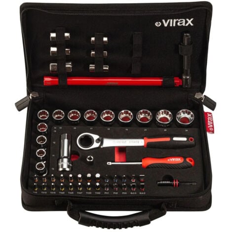 VIRAX Kit clé à écrou de robinetterie, clé à douille traversante 51 pcs - 310410