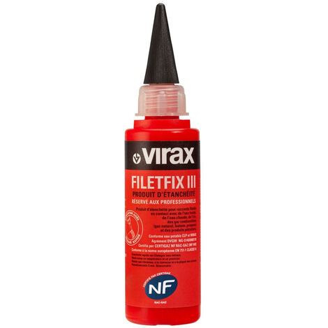 Virax – Lot de 6 produits d'étanchéité Filetfix III – Pour surfaces métalliques – Plage de températures -50 à +150 °C – Adhésion forte