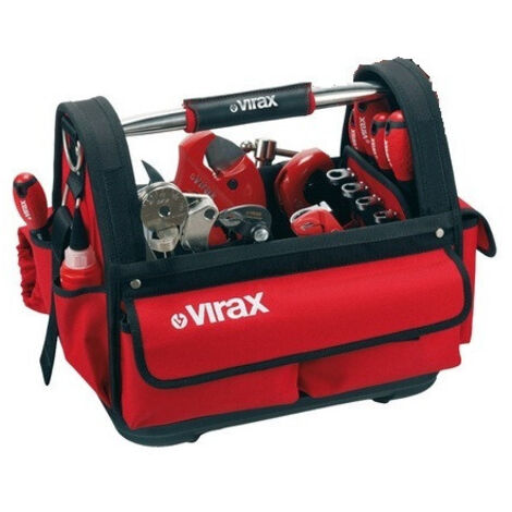 Virax – Mini sac à outils textile 380 x 320 x 320 mm – Charge max 12 kg – Sangle d'épaule rembourrée – 382650