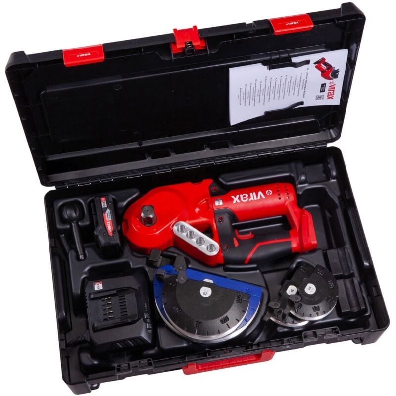 Pince ministème 18V 14-16-20-26MM Plieuse 18V compacte et légère 4,9 kg / 1x 2,0 Ah batterie + chargeur en Virabox - 251779 - Virax