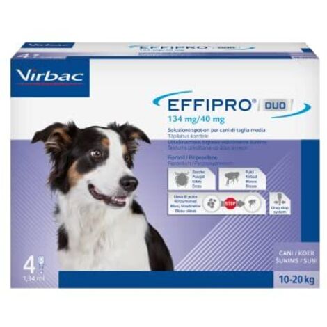 Virbac Dog Effipro Duo Spot-On 10-20 kg  - Virbac Dog Effipro Duo Spot-On 10-20 kg - Confezione Da 4 Pipette