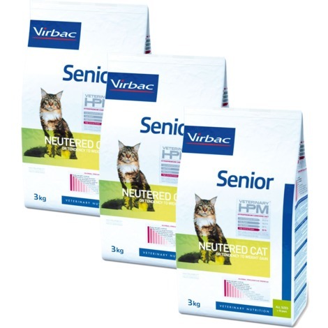 Virbac Veterinary Hpm Chat Senior Neutered Lot De 3 Sacs De 400g x3vtspack