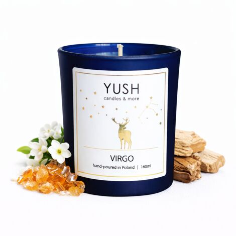 VIRGO - VELA DE SOJA AROM脕TICA ZODIACAL VIRGO ALMIZCLE JAZM脥N MANDARINA ROSA