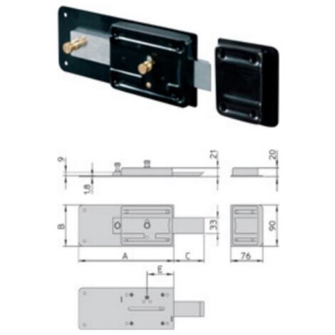 Viro 1.7853 Serrure A  pA ne demi-tour 60 mm Cylindre dA tachA  5 coups avec pA ne demi-tour incorporA