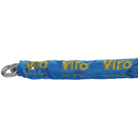 Viro  Catena Moto e Scooter, Sezione Semiquadra 10 mm, Lunghezza 150 cm, In Acciaio Speciale, Rivestita in Guaina Blu Antigraffio