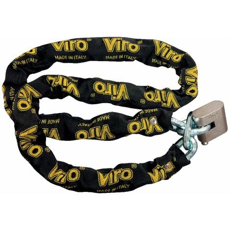 Viro  Eurothor, Catena Moto e Scooter, 180 cm, con Lucchetto, in Acciaio, Finitura Anticorrosione, Asta Anti-strappo e Antitaglio