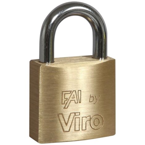 Viro Fai art 553 lucchetto rettangolare 30 mm con arco in acciaio 2 chiavi
