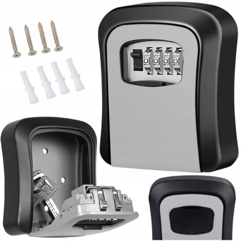 Virone  Coffre-fort  Clés KL-4 - Noir et Gris - Sécurisé - Compact et Durable
