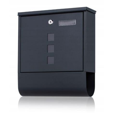 Virone Haiti Boîtes aux lettres Outdoor From Acier galvanisé avec porte journaux et fenêtre (Anthracite)