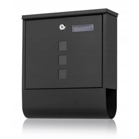 Virone Haiti Mailboxes Outdoor Of Galvanised Steel with Newspaper and Window Holder (Black) (boîtes aux lettres haïtiennes Outdoor Of en acier galvanisé avec porte-journaux et fenêtre)