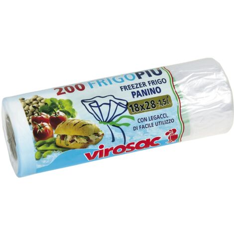 Virosac - Sacchetti per Frigo e Freezer, HDPE, 18x28-1,5L, 200 unità