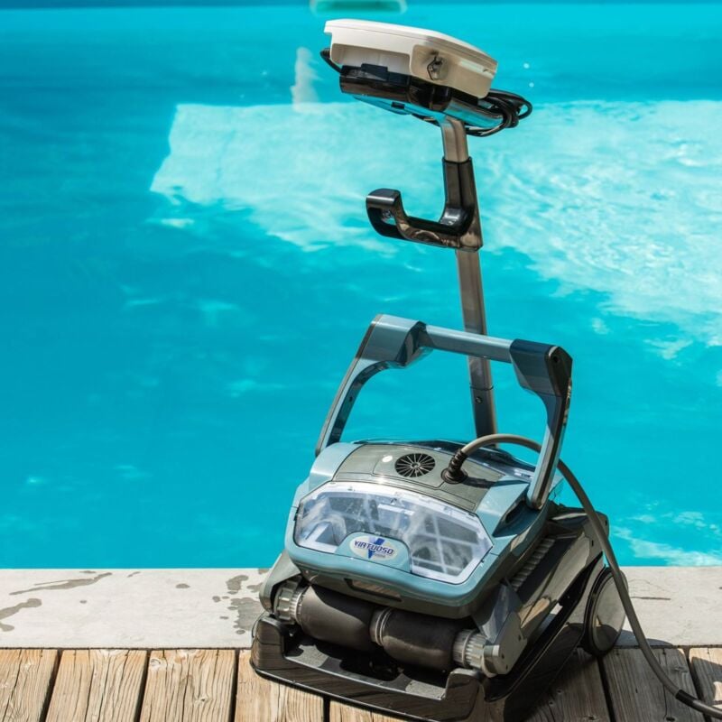 Chemoform - Virtuoso - Robot Piscine Virtuoso 600A - Robot Nettoyeur Fond Parois Et Ligne D'Eau - Pilotable Par App - Accès Au Panier Filtre Par Le