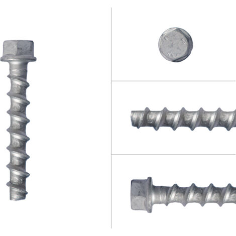 Vis à béton galvanisée M8 x 70 mm tête hexagonale SW13 - Boîte de