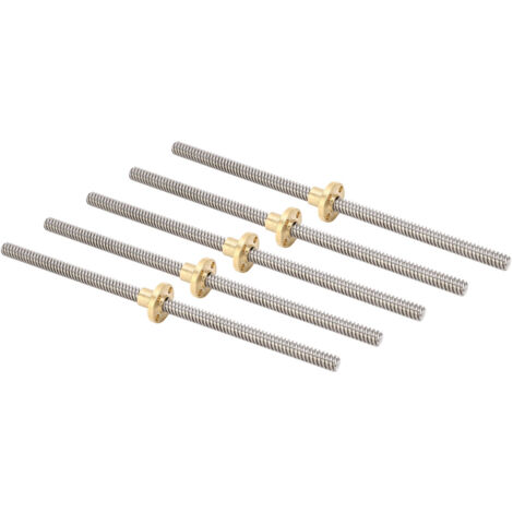 Vis à Billes T8 2mm Pas 8mm Avance 200mm avec Écrou Laiton pour Imprimante 3D CNC