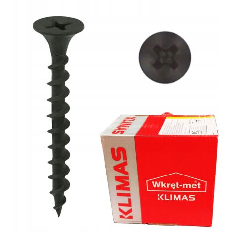 Vis à bois 3,5x45mm - Noires - 500 pièces - Phosphatées - Résistantes et durables