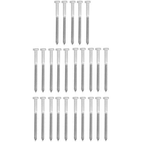 Vis à bois à filetage partiel en acier inoxydable 304, vis à bois hexagonales autotaraudeuses M6 x 80 mm