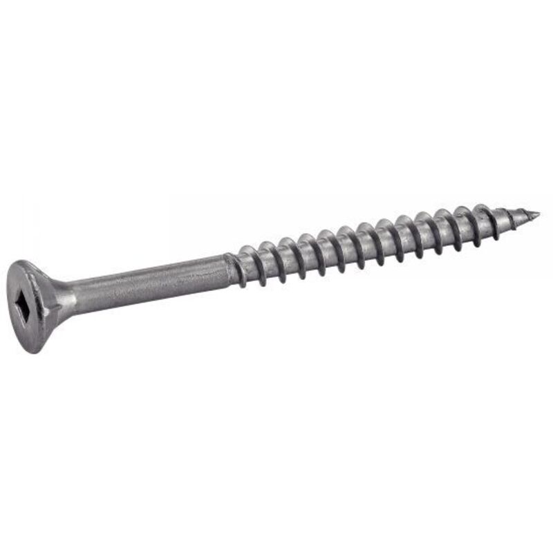 Vis à bois agglomere tête fraisée carrée striée sous tête - Inox A2 5x60/36 mm - Boîte de 200
